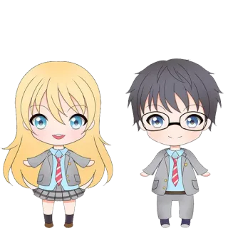 👫 Anime, Chibi, Kawaii, Carino, Personaggi, Uniforme scolastica telegram sticker