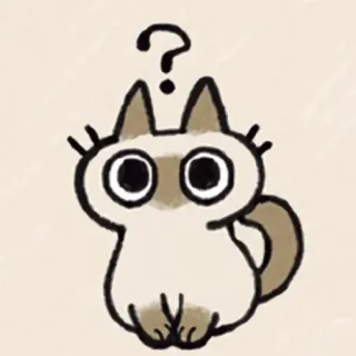 ❓ cat, question mark, confused, animal, cute telegram sticker