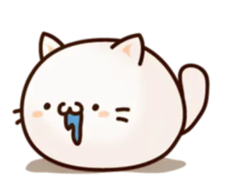 🐱 кот, милый, стикер, слюни, животное telegram sticker