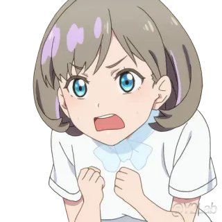 😤 Аниме, Девочка, Злая, Расстроенная, Раздраженная, Милая whatsapp sticker