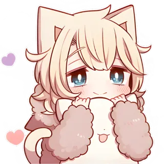 ☺️ Anime, Nekomimi, Mignon, Kawaii, Cartoon, Chibi telegram sticker