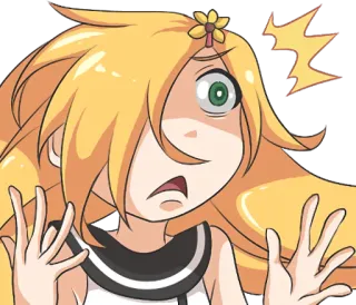 😱 anime, cartone animato, scioccato, sorpreso, emozione, personaggio, preoccupato, interessato whatsapp sticker