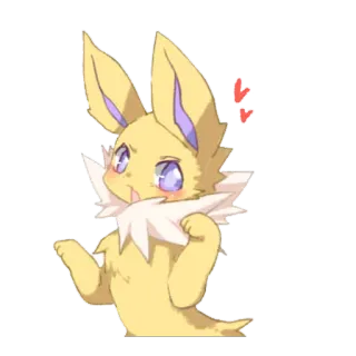 💛 Animé, Mignon, Animal, Oreilles, Yeux, Coeurs telegram sticker