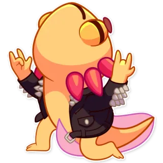 🤘 axolotl, cartone animato, animale, adesivo, carino telegram sticker