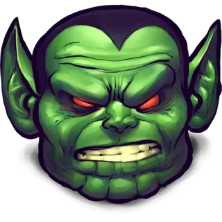 😠 goblin, monster, fantasy, creature, evil, face, cartoon telegram sticker