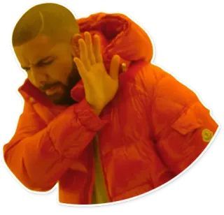 ✋ Drake Drake, Celebrity, Meme, Pop culture, Rejection, Hand gesture telegram sticker