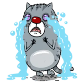 😭 고양이, 울음, 눈물, 슬픈, 만화 telegram sticker
