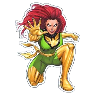 🤚 Jean Grey 마블, 엑스맨, 피닉스, 슈퍼히어로, 진 그레이, 만화책 telegram sticker