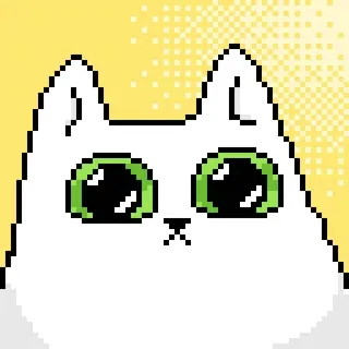 🥺 แมว, พิกเซลอาร์ต, น่ารัก, แมวขาว, ดิจิทัลอาร์ต, สัตว์ telegram sticker