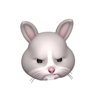 🐰 กระต่าย, กระต่าย, โกรธ, อีโมจิ, สติกเกอร์ whatsapp sticker