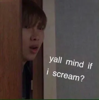 😱 yall mind if i scream? Meme, Schrei, Lustig, Ausdruck, Frage whatsapp sticker