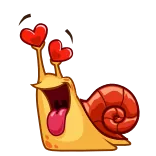 😍 schnecke, liebe, herzen, cartoon, tier telegram sticker