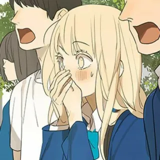 🌟 Anime, Mädchen, verlegen, süß, Illustration, Cartoon whatsapp sticker