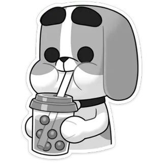 ☺️ dog, cute, boba, drink, bubble tea, kawaii telegram sticker