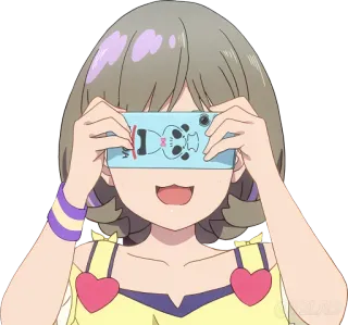 📸 Аниме, Девушка, Мультфильм, Персонаж, Телефон, Панда whatsapp sticker