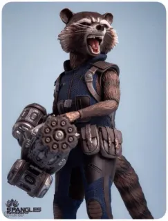 🔫 Rocket Raccoon Guardians of the Galaxy アライグマ, ロケット, 銃, 武器, ガーディアンズ・オブ・ギャラクシー, マーベル, コミック, スーパーヒーロー telegram sticker