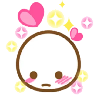 🙁 fofo, kawaii, rubor, coração, brilho, emoji, adesivo whatsapp sticker
