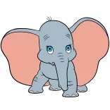 🙂 Dumbo éléphant, Disney, mignon, dessin animé, Dumbo, éléphant volant telegram sticker