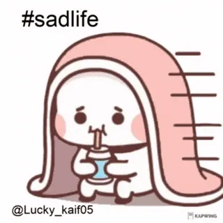 🥺 #sadlife triste, dessin animé, mignon, Emoji, boire, couverture telegram sticker