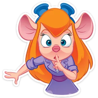 🤫 Gadget Hackwrench Chip 'n Dale: Rescue Rangers Kartun, Tikus, Disney, Karakter, Lucu, Stiker telegram sticker
