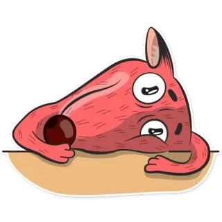 😑 Cartoon, Monster, Blob, Süß, Lustig, Kirsche, Verspielt telegram sticker