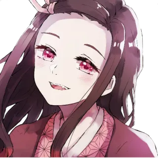 😊 Nezuko Kamado Demon Slayer 애니메이션, 네즈코, 귀멸의 칼날, 귀여운, 만화, 소녀 telegram sticker