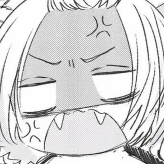 💛 wütend, genervt, Cartoon, Monster, Kreatur, Ausdruck, frustriert, irritiert telegram sticker