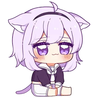 🙂 Чиби, Аниме, Девушка-кошка, Милый, Каваии whatsapp sticker