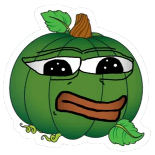🎃 pumpkin, pepe, meme, sticker, halloween whatsapp sticker