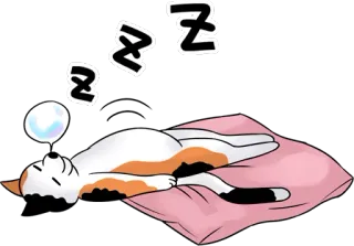 😴 zzz gato, durmiendo, animal, dibujos animados, descanso, relajarse, siesta whatsapp sticker