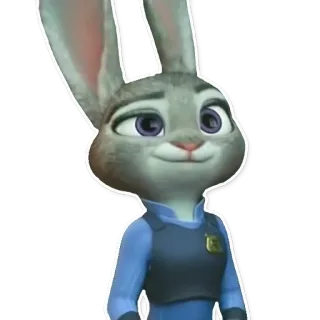 🙂 Judy Hopps Zootopia lapin, police, dessin animé, disney, officier whatsapp sticker