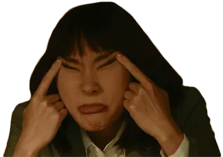 😝 mujer, cara, asiática, haciendo caras, entrecerrando ojos, ojos whatsapp sticker