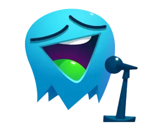 🎤 Kreskówka, Mikrofon, Śpiewanie, Rozrywka, Muzyka, Występ telegram sticker