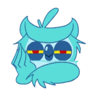 😑 フクロウ, 漫画, 可愛い, 鳥, 動物, 面白い telegram sticker