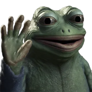 👋 frog, animal, cute, green, cartoon, sticker telegram sticker