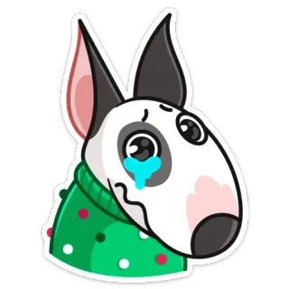 😭 собака, плачет, мультфильм, животное, питомец, грустный, наклейка telegram sticker