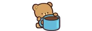 🧸 bear, coffee, cute, drink, cartoon, animal, caffeine telegram sticker