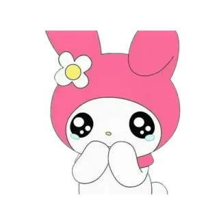 🥺 My Melody My Melody, Sanrio, süß, kawaii, Cartoon, Hase, rosa telegram sticker