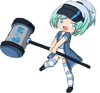 🔨 BAN Anime, Chibi, Martillo, Ban, Mono telegram sticker