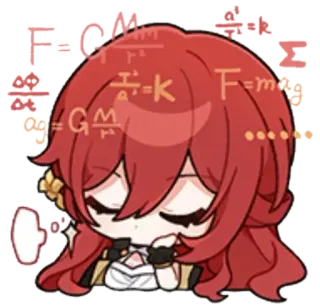 🤔 Anime, Formel, Denken, Cartoon, Mathe, Rote Haare, Süß whatsapp sticker