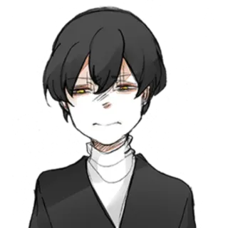 😞 anime, manga, sad, tired, expression, portrait, emo telegram sticker