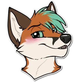 😚 fox, furry, animal, anthropomorphic, cartoon, character telegram sticker