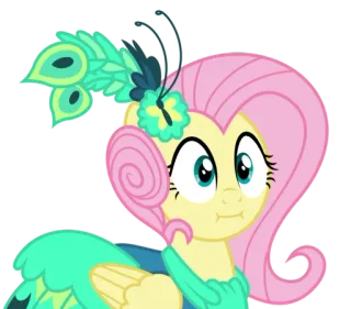 😐 Fluttershy My Little Pony poney, mignon, dessin animé, animé telegram sticker