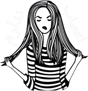 😒 vrouw, boos, gefrustreerd, haar, zwart wit, emotioneel telegram sticker