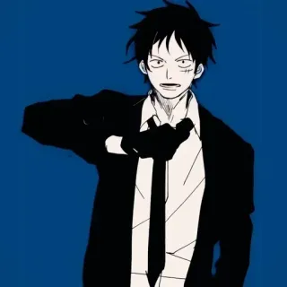 ❗️ Monkey D. Luffy One Piece Anime, Monkey D. Luffy, One Piece, Personage, Pak, Stropdas telegram sticker