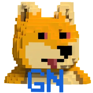 😍 GN chien, pixel art, voxel, animal, mème telegram sticker