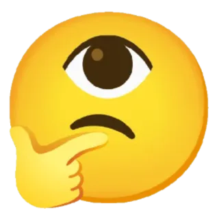 🤔 emoji, thinking, pondering, cyclops, yellow, eye telegram sticker
