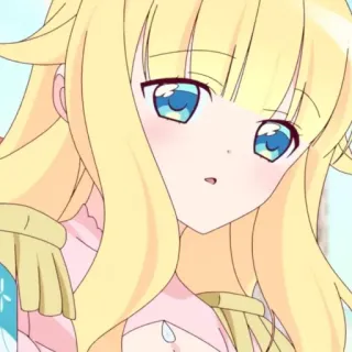 ☁️ anime, pelo rubio, lindo, chica, personaje whatsapp sticker