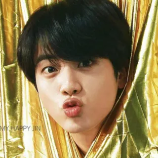 🍀 Jin MY HAPPY JIN K-pop, penyanyi, penghibur, musik, wajah, potret whatsapp sticker