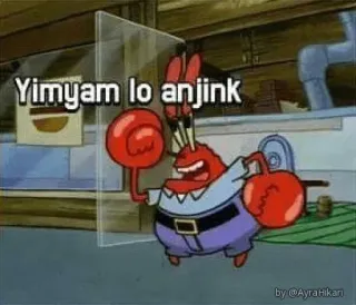 😠 Mr. Krabs Spongebob Squarepants Yimyam lo anjink Spongebob, Tuan Krabs, Meme, Kartun, Kepiting whatsapp sticker